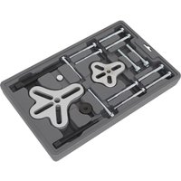 Sealey PS977 Combined Puller Set, 18 pieces in a gray case with silver and black components, including puller arms and bolts.