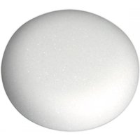 White Sealey buffing foam head, circular with dense texture, hook-and-loop backing, 80mm diameter, 25mm thick.