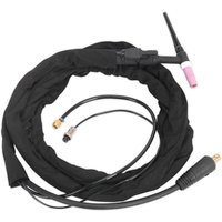 Black Sealey push button torch for TIG160S welder with coiled cable and pink nozzle tip.
