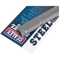 Sealey Quick Set Metal Epoxy Putty Tube, gray tube on branded card, blue and white packaging.