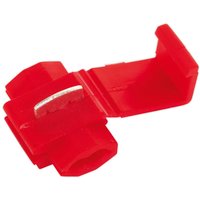 Red Sealey Quick Splice Connector with hinged design and metal contact strip for wire joining.