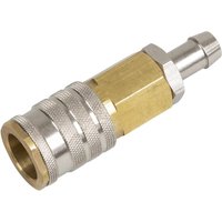 Sealey Radiator Coupler for Scania Euro Trucks, metallic with brass hexagonal section and ribbed grip.