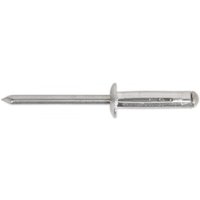 Sealey aluminium rivet with standard flange, silver, 4.8 x 23mm, pack of 200, cylindrical with flat head.
