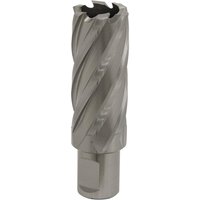 Silver Sealey Rotabor Cutter HSS, 26mm diameter, 50mm cut depth, with spiral flutes and cylindrical shank.