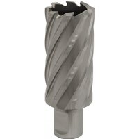 Silver Sealey Rotabor Cutter HSS, 31mm diameter, 50mm cut depth, with spiral flutes and cylindrical shank.
