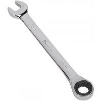 Sealey RCW12 Ratchet Combination Spanner 12mm, silver chrome finish, open-end and ratcheting box-end design.