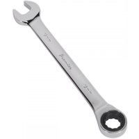 Silver Sealey 13mm ratchet combination spanner with open-end and ratcheting box-end design.