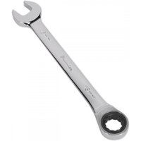 Sealey RCW16 Ratchet Combination Spanner 16mm, silver chrome finish, open-end and ratchet ring on opposite sides.