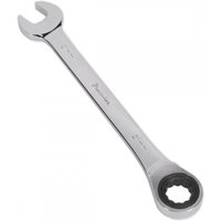 Sealey RCW21 Ratchet Combination Spanner, 21mm, silver chrome finish, open-end and ratchet ring on opposite sides.