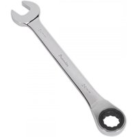 Silver Sealey ratchet combination spanner 24mm with open-end and ratcheting box-end wrench.