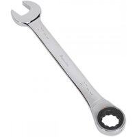 Silver Sealey RCW27 ratchet combination spanner, 27mm, with open-end and ratcheting box-end design.