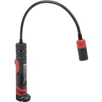 "Red and black Sealey rechargeable flexi inspection light with bendable neck and magnetic pick-up tool attachment"