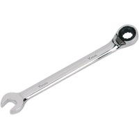 Sealey Reversible Ratchet Combination Spanner, silver chrome finish, open-end and ratchet ring on opposite sides.