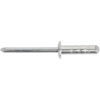 Silver aluminium multi-grip rivet with standard flange, 3.2 x 13mm, by Sealey, shown individually from a pack of 200.
