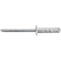 "Silver aluminium multi-grip rivet with standard flange, 4 x 15mm size, by Sealey, pack of 200"
