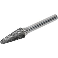 Sealey Rotary Burr Conical Ball Nose, silver metal with textured conical tip and smooth cylindrical shank.