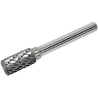 Sealey rotary burr with cylindrical front end cut, silver metal finish, textured cutting surface, smooth shank.