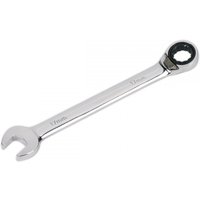Sealey RRCW17 spanner, silver, 17mm, with open end and reversible ratchet ring on opposite end.