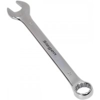 Silver Sealey 21mm combination spanner with open and ring ends, engraved brand name on handle.