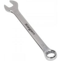 Silver Sealey combination spanner 22mm with open-end and ring-end, engraved with brand name on handle.