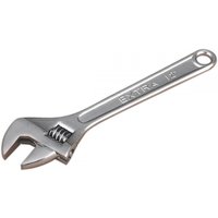 Silver Sealey adjustable wrench 300mm with a wide jaw and hole in handle for hanging.