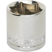 Silver Sealey Walldrive socket, 19mm size, 3/8in square drive, with engraved branding on the side.