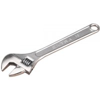 Silver Sealey adjustable wrench 450mm with a wide jaw and hole at the handle's end for hanging.