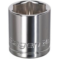 Sealey Walldrive socket, 24mm, 1/2in square drive, shiny silver finish with engraved branding.
