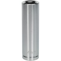 Sealey S0670 Walldrive® deep socket, 14mm, 1/2in square drive, sleek silver finish, cylindrical shape.