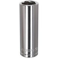 Silver Sealey Walldrive socket, 18mm deep, 1/2in square drive, cylindrical shape with engraved text.