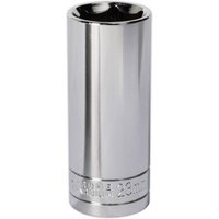 Sealey Walldrive® 23mm deep socket, silver chrome finish, 1/2in square drive, cylindrical with engraved size marking.