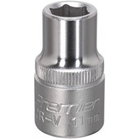 Sealey S1211 Walldrive® socket, 11mm, 1/2in square drive, silver chrome finish with engraved branding.