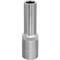 Sealey S1211D Walldrive socket, 11mm deep, 1/2in square drive, silver chrome finish, cylindrical with knurled grip.