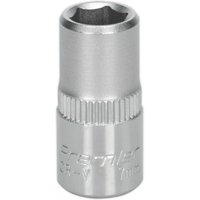 Silver Sealey Walldrive socket, 7mm, 1/4in square drive, with knurled grip and engraved branding.