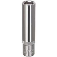 Sealey S1408D Walldrive socket, 8mm deep, 1/4in square drive, polished silver finish with engraved branding.
