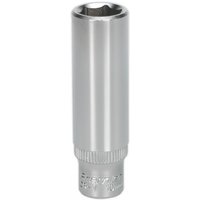 Silver Sealey Walldrive® deep socket, 10mm, 1/4in square drive, with smooth cylindrical body and engraved branding.