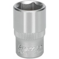 Silver Sealey Walldrive socket, 11mm, 1/4in square drive, with engraved branding and textured grip.