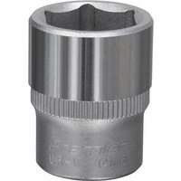 Sealey S1414 Walldrive socket, silver, 14mm, 1/4in square drive, with knurled grip and engraved markings.