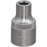 Silver Sealey Walldrive socket, 6mm, 3/8in square drive, with a knurled grip and engraved text on the side.
