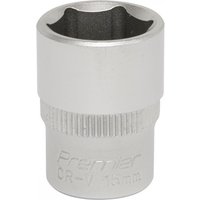 Silver Sealey Walldrive socket, 15mm, 3/8in drive, with knurled grip and engraved branding.