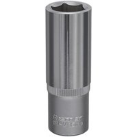 Sealey S3815D Walldrive socket, 15mm deep, 3/8in square drive, shiny chrome finish with knurled grip.