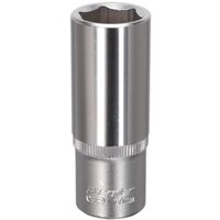 Silver Sealey Walldrive socket, 17mm deep, 3/8in square drive, with a smooth cylindrical body and engraved branding.