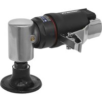 Black and silver Sealey mini air sander with 50mm pad, ergonomic grip, and metal trigger.