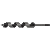 Sealey SDS Plus auger wood drill, 25mm diameter, 235mm length, spiral design, black and silver finish.