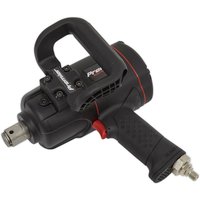 Black Sealey 1" Drive Twin Hammer Air Impact Wrench with ergonomic handle and red accents.