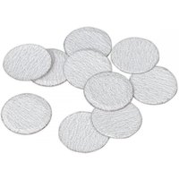 Pack of 10 round grey sanding discs, 50mm diameter, 80 grit texture, by Sealey.
