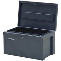 Blue Sealey steel storage chest with open lid, rectangular shape, and lockable front latch.