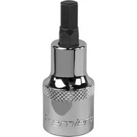 Chrome Sealey hex socket bit 7mm with 1/2in square drive, knurled grip, and black hex tip.