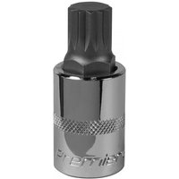 Sealey SBS018 Spline Socket Bit M16 with chrome finish, knurled grip, and 1/2in square drive.
