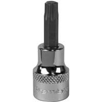 Sealey SBT013 Trx-Star* T40 socket bit, 3/8in square drive, chrome finish with knurled grip and black star-shaped tip.